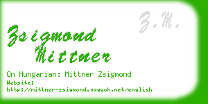 zsigmond mittner business card